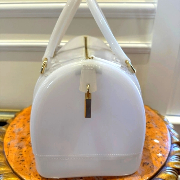 Darling FURLA White Candy Jelly Boston Bag & Dust Cover - Picture 3 of 6